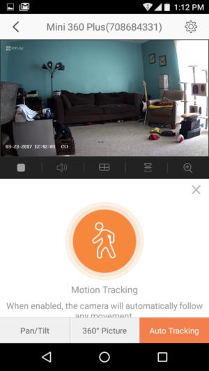 ezviz motion detection trackgin